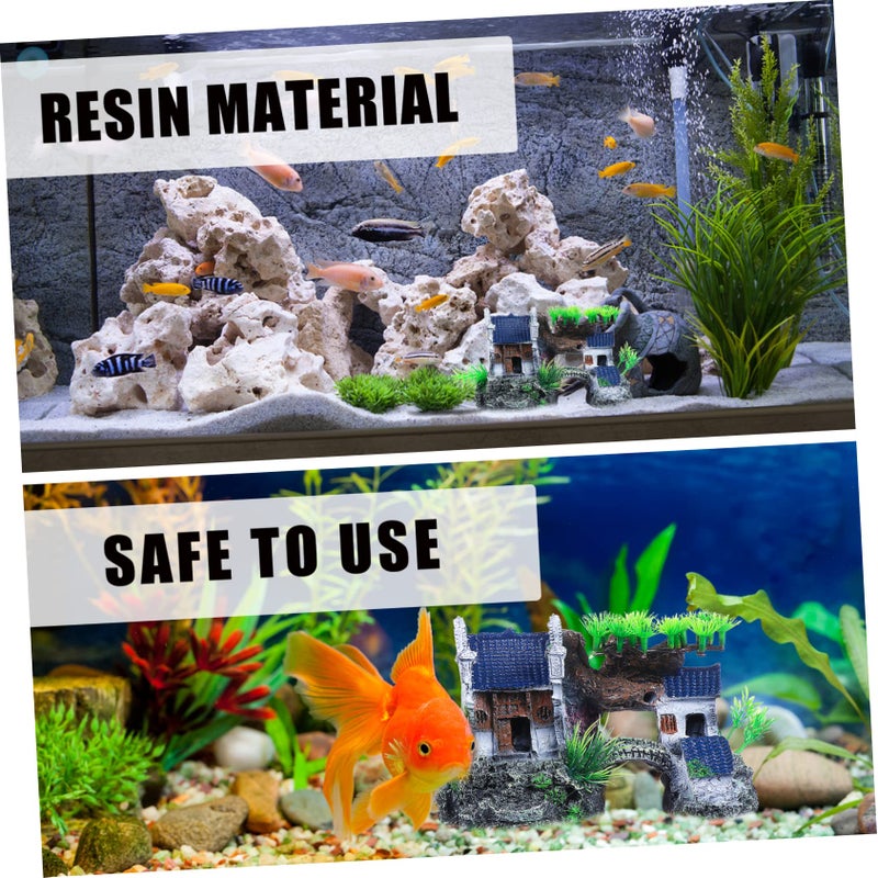 Grey Aquarium Rock Cave Ornament 20x9cm 3pcs Fish Tank Shelter Underwater Landscape Decoration - Image 5