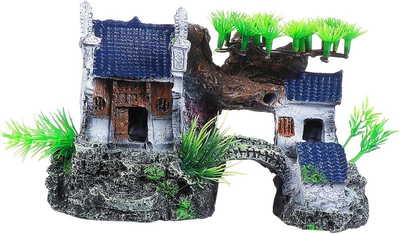 Grey Aquarium Rock Cave Ornament 20x9cm 3pcs Fish Tank Shelter Underwater Landscape Decoration - Image 1