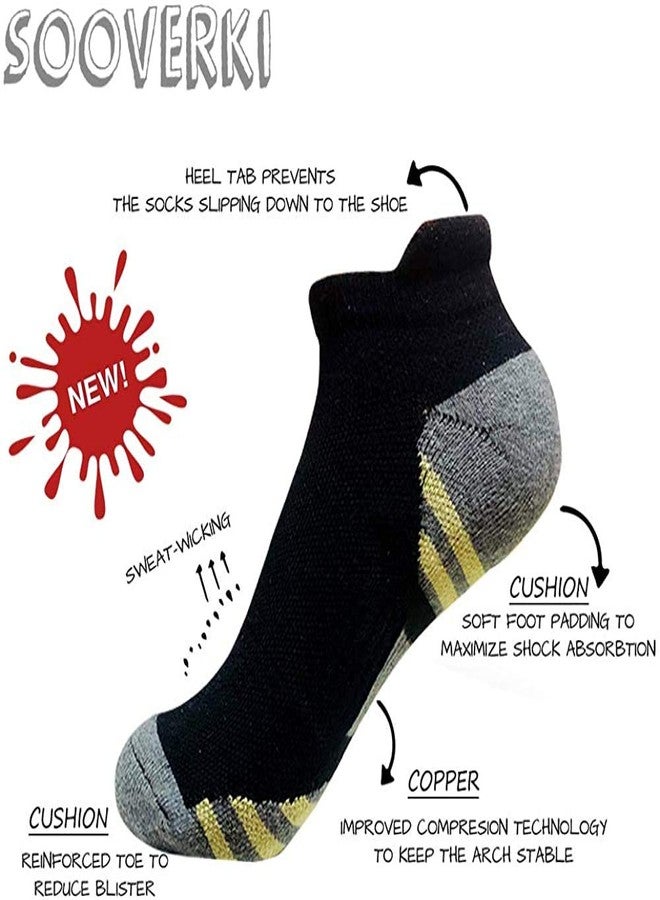Sooverki Copper Plantar Fasciitis Running Compression Socks for Men & Women -6 Pairs Arch Support Ankle Socks for Athletic&Travel - Image 5