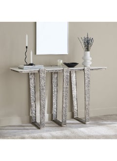 Home Box Stowe Genuine Marble Top Aluminium Casted Console Table  - Image 1