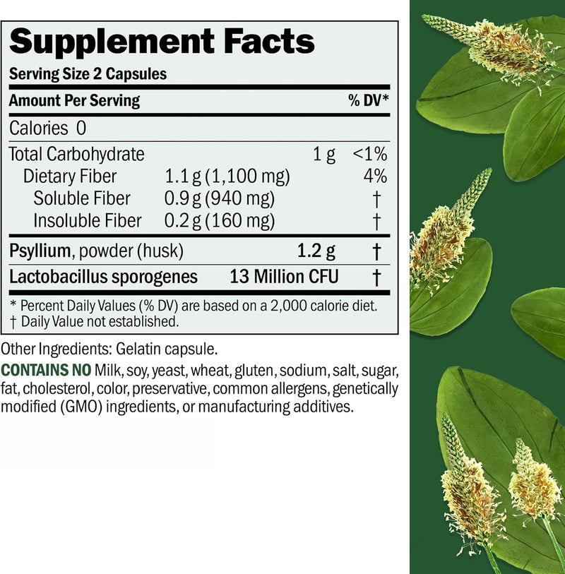 ANDREW LESSMAN Fibermucil Capsules Psyllium Husk Powder Gently Promotes Regularity and Digestive Health Rich in Fiber Gentle Easy Effective No Additives Small Easy to Swallow Capsules - Image 2