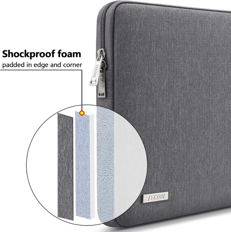 تيكول حقيبة كمبيوتر محمول مقاس 13.3 بوصة لأجهزة MacBook Pro Air M2 M1 2022-2012 مقاس 13 بوصة، MacBook Pro M3 M2 2023 مقاس 14 بوصة، Acer Dell Samsung Laptop مقاس 13.3 بوصة، Surface Laptop 4 3 مقاس 13.5 بوصة، غطاء واقٍ مضاد للصدمات، داكن - Image 4