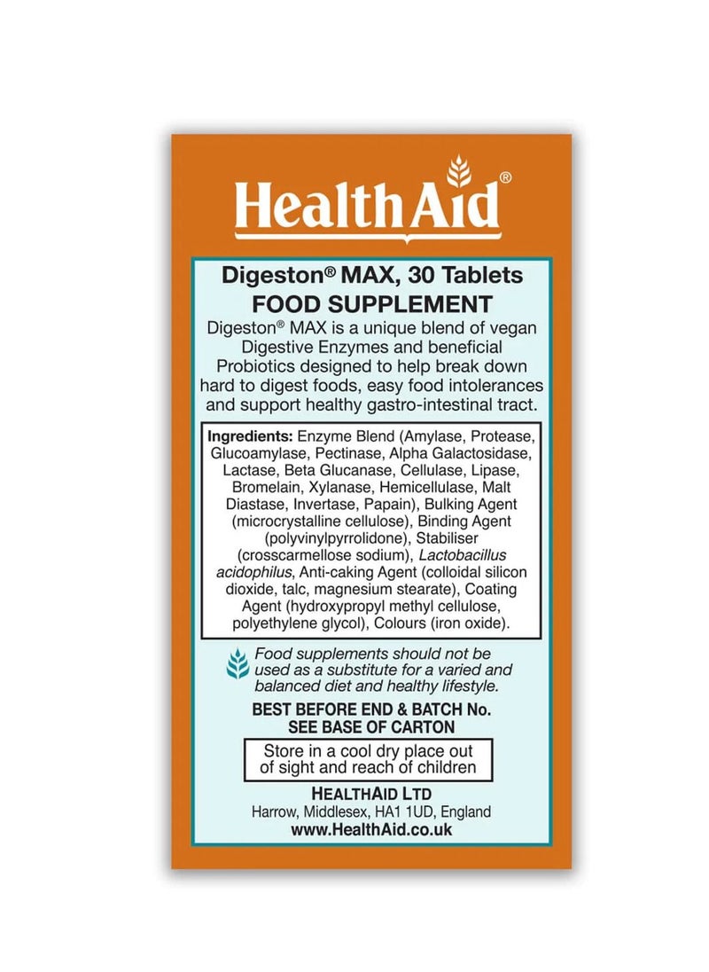 HealthAid - Digeston Max For Normal Digestion 30 Tabs - Image 1