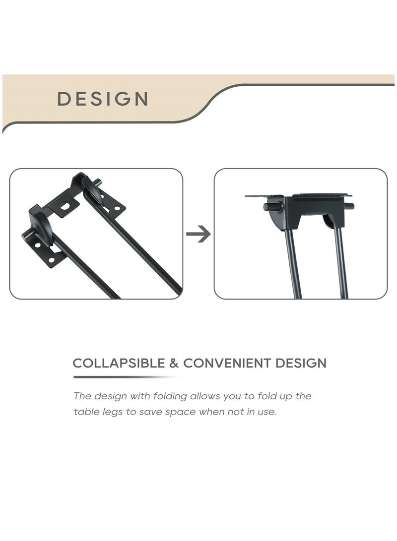 Heavy Duty Folding Metal Table Legs 12 Inch Adjustable Furniture Feet for Sofa Bed Cabinet 4 Pack with Screws Black - Image 4