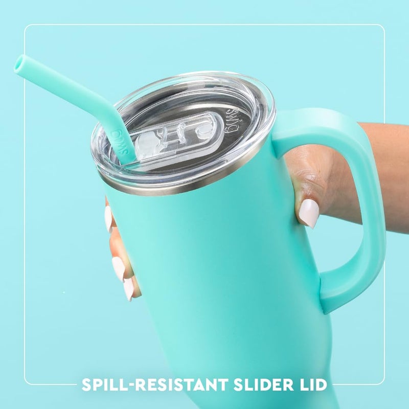 Swig Life 30oz Mega Mug, 30 oz Tumbler with Handle and Straw, Cup Holder Friendly, Dishwasher Safe, Extra Large Insulated Tumbler, Stainless Steel Water Bottle (Red Hots) - Image 4