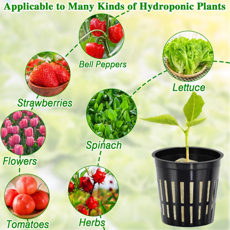Halatool 144PCS 1.2-Inch Rockwool Cubes with 120PCS 2-Inch Net Cups for Hydroponics Great Hydroponic Kit for Cuttings Clone Plant Propagation Seed Starting & Soilless Cultivation - Image 5