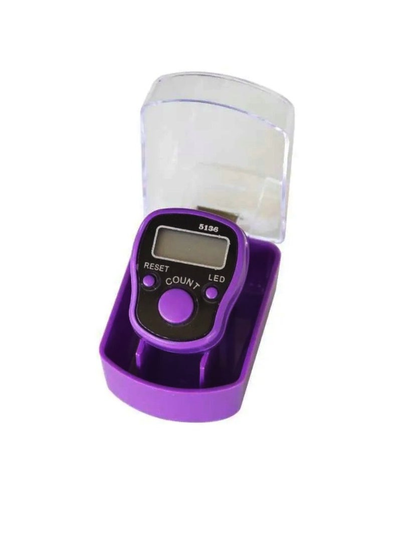 Digital Tasbeeh Tally Counter Mini Digital Finger Counter Clicker Counter Electronic Hand Tasbih Counter Purple/Black 