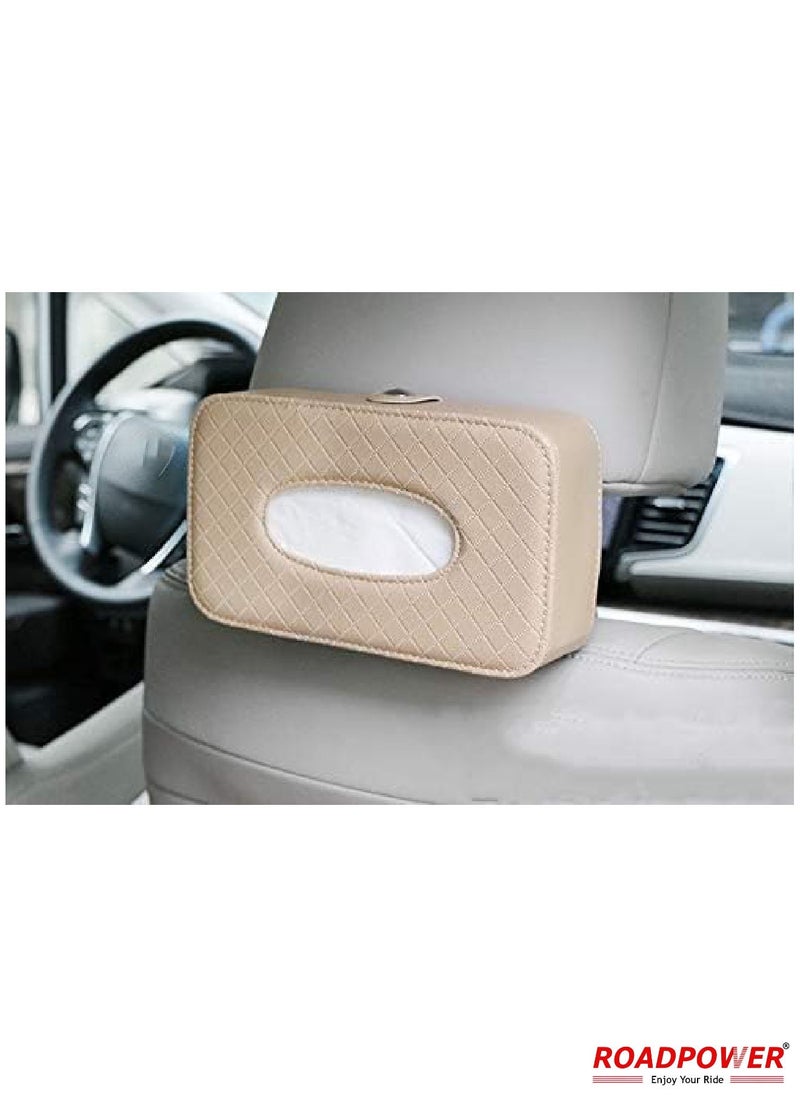 RoadPower Car Tissue Holder Organizer With Car Sun Visor Sunglasses And Card Holder Beige  - Image 5