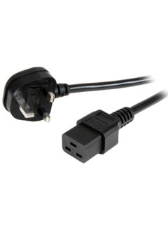 Terabyte 2m Computer Power Cord - BS-1363 to IEC 320 C19 - C19 UK Power Cable Cord - IEC C19 to BS1363 UK Plug, 250V at 13A, Black  - Image 1