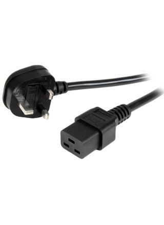 2m Computer Power Cord - BS-1363 to IEC 320 C19 - C19 UK Power Cable Cord - IEC C19 to BS1363 UK Plug, 250V at 13A, Black - pzsku/Z5BF142AC9E6A46E53003Z/45/_/1737888904/fee879c7-e0ef-4ba9-9db3-354811e8cfb4