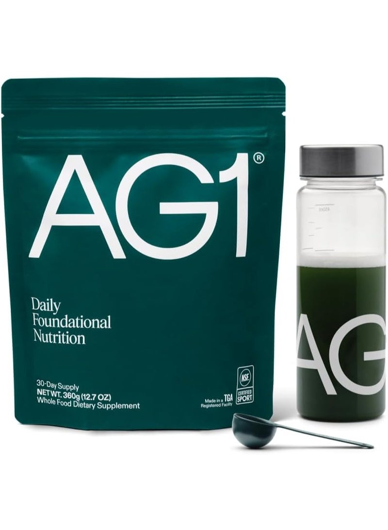 Ag Greens Powder Supplement | Improve Gut Health | Multivitamin, Probiotic, Gluten Free, Vegan and Keto Friendly | Shaker & Scoop Included | 75 Vitamins (Athletic Greens), Classic Formula - Image 1