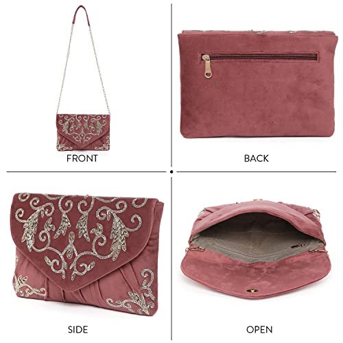 Aheli Clutch Purses Gift for Women Wedding Handmade Evening Handbags Party Bridal Clutch - Image 4
