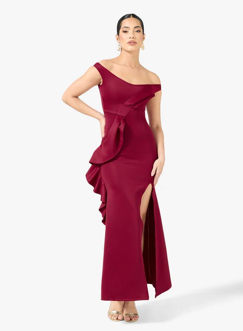 Off Shoulder Dress With Slit