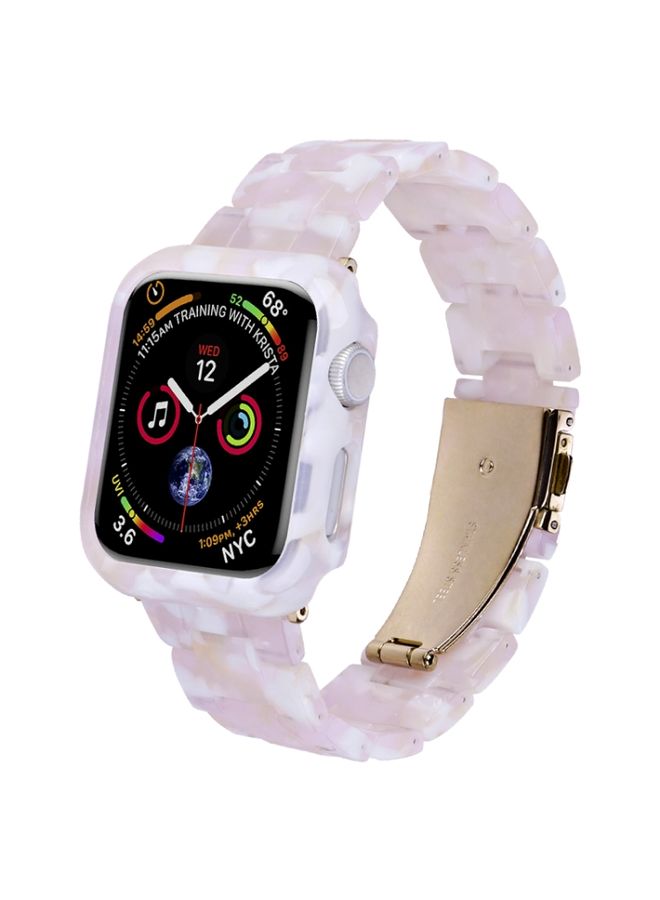 BURAQ Protective Cover For Apple Watch Series 6/5/4/SE 40mm Printed Resin PC Watch Band Case Kit(Tortoiseshell)