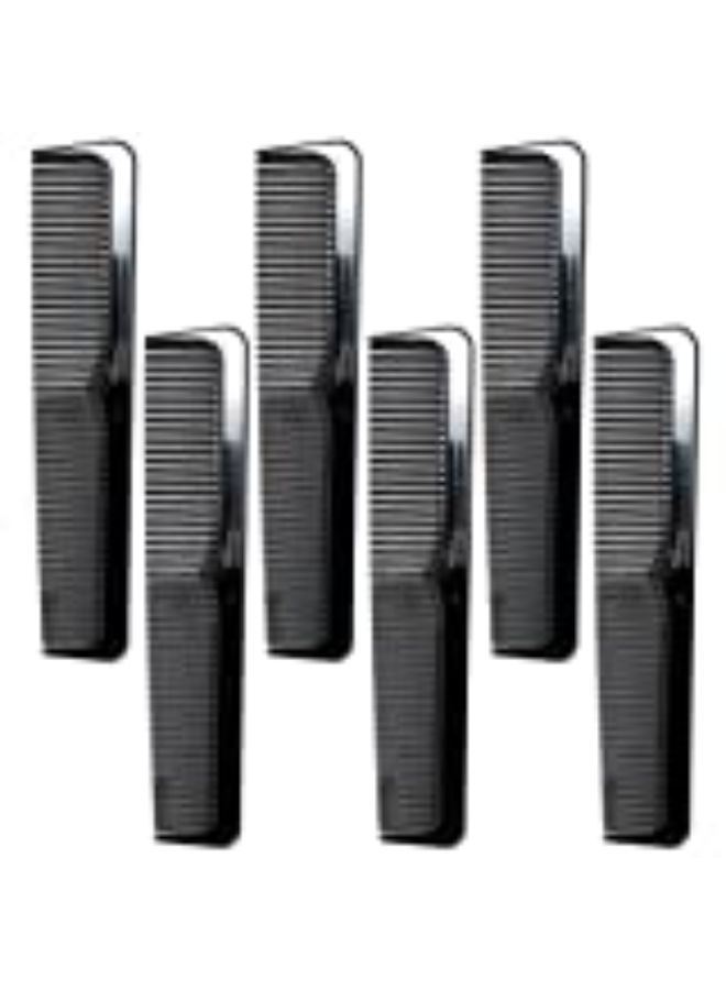 Luxxii 6 Pack - 9" Large Breakable Black Dressing Comb Set - Styling Essentials Coarse/Fine - Image 3