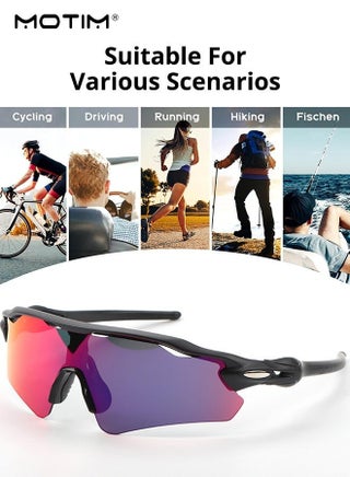 3Pcs/Set Cycling Glasses, Myopia Sports UV Protection Half Frame Sunglasses Set, TR90 Ultra-light, Windproof Goggles Bike Sunglasses Bicycle Glasses Riding Glasses for Sports, Running, Golf, Baseball, Fishing - view 3