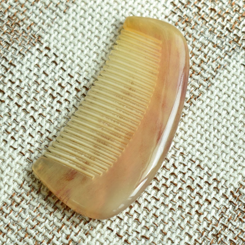 Generic Manufacturer Wholesale Yellow Horn Comb Yak Horn Comb Buffalo Horn Comb Thickeneded Fat Comb Bag Comb Flap Pocket Pants Comb Anti-static 14-16mm thick fat bag comb