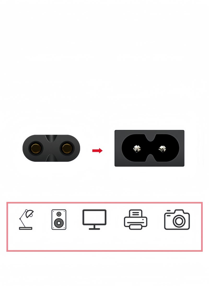 Generic 2-pin AC power cord, AC wall plug 13A figure 8 power cord  - Image 3