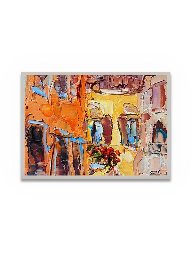 ماركتنا لوحة جدارية قماشية فنية لتزيين الحائط بتصميم تجريدي مع برواز فضي مجوف مقاس 120x80سم قطعة واحدة - Image 2