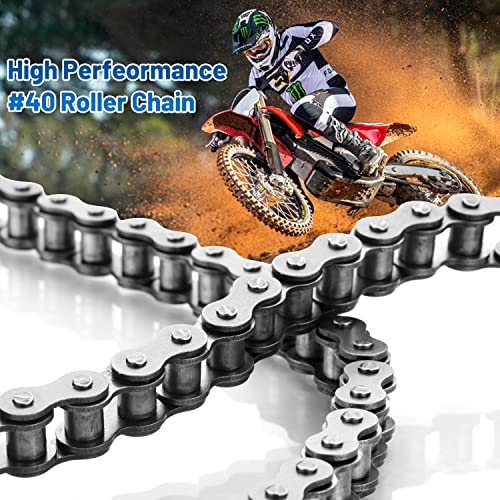 Belleone #40 Roller Chain - 10 Feet #40 Chain with 5 Connecting Links for Go Karts, Mini Bikes, Scooters, Motorcycles, Bycicles, ATV, MTV, Dirt Bike and Other Industrial Machinery - 240 Links - Image 5