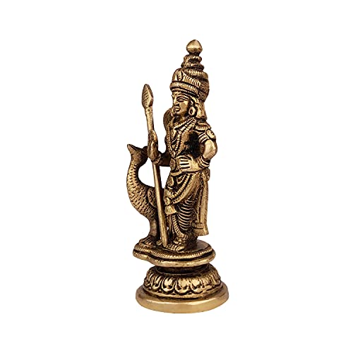 ARTVARKO Brass Lord Murugan Kartikeya Murugana Kumaraswamy Karthikeya Standing Idol Swaminatha Skanda Murti Swami Ji Kartik Statue Subramanya 6 Inch - Image 4