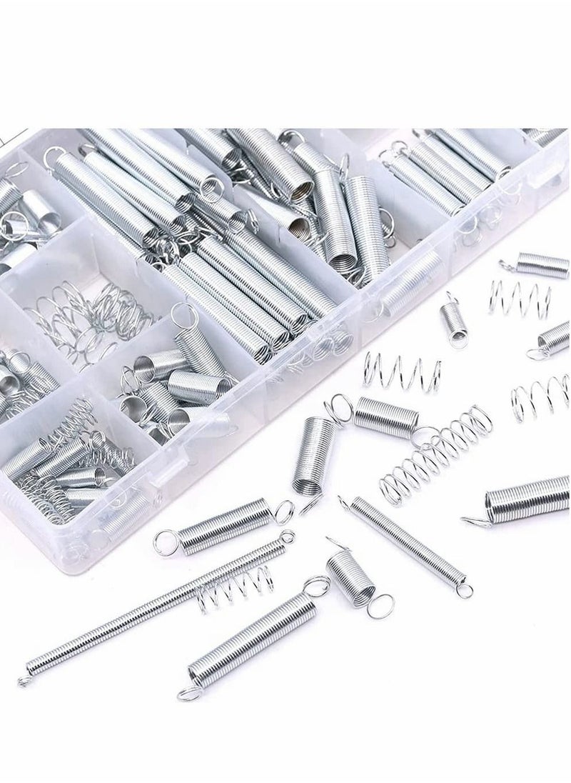 Generic - 200 Pieces Zinc Plated Spring Assortment Kit, Compression Spring Tension Spring Transparent PP Plastic Box 20 Kinds of Size Extension and Compression Spring Repair Tool Replacement Kit - Image 1