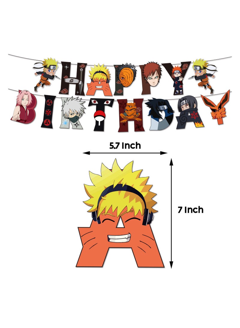 general Naruto theme birthday party decoration Japanese Man pull flag cake insert balloon spiral charm party decoration - Image 2