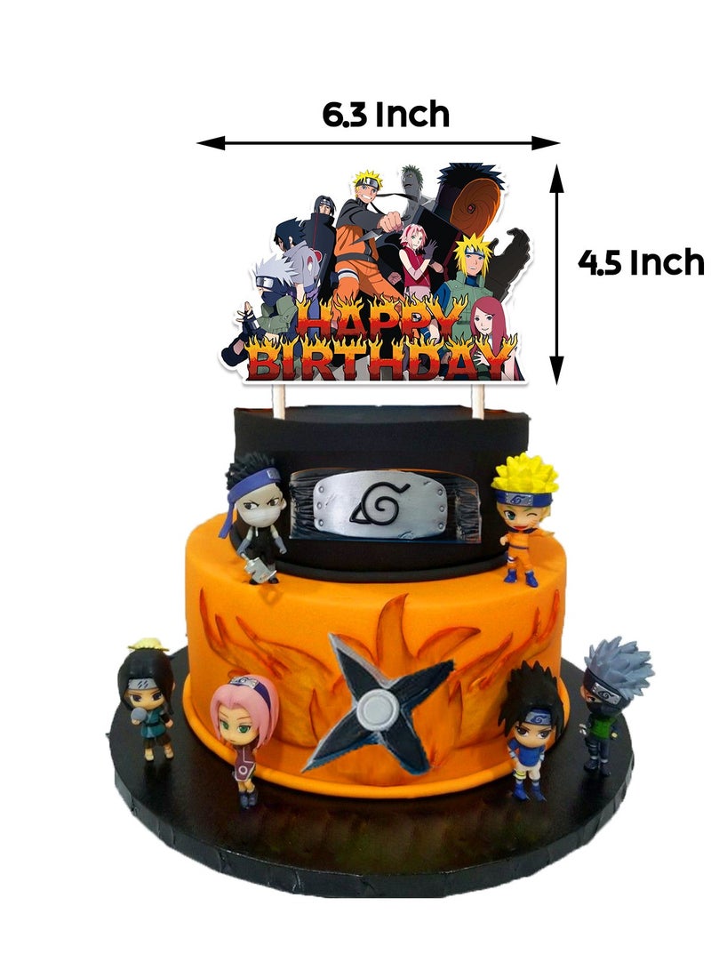 general Naruto theme birthday party decoration Japanese Man pull flag cake insert balloon spiral charm party decoration - Image 3