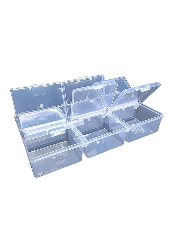 AANIJLAB AANIJLAB Multipurpose Plastic Storage Box Pack of 2 Individual Lids From Outside Six Compartment Storage Box Transparent Rectangular For Multi use at home office shop etc Size 235 X 125 X 40 mm  - Image 3