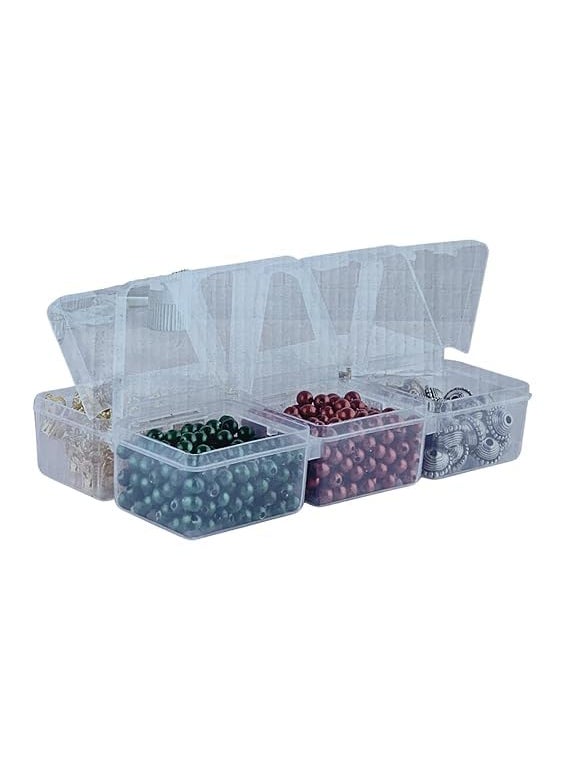 AANIJLAB AANIJLAB Multipurpose Plastic Storage Box Pack of 2 Individual Lids From Outside Six Compartment Storage Box Transparent Rectangular For Multi use at home office shop etc Size 235 X 125 X 40 mm  - Image 5