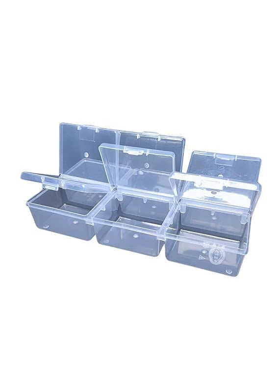 AANIJLAB AANIJLAB Multipurpose Plastic Storage Box Pack of 2 Individual Lids From Outside Six Compartment Storage Box Transparent Rectangular For Multi use at home office shop etc Size 235 X 125 X 40 mm  - Image 2