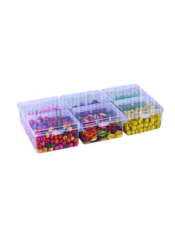 AANIJLAB AANIJLAB Multipurpose Plastic Storage Box Pack of 2 Individual Lids From Outside Six Compartment Storage Box Transparent Rectangular For Multi use at home office shop etc Size 235 X 125 X 40 mm  - Image 4
