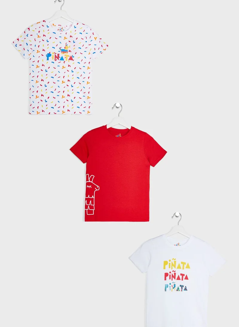 Pinata Logo Solid T-Shirts Pack Of 3