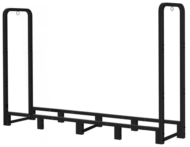 Artibear Firewood Rack Outdoor 8ft Heavy Duty Logs Holder for Indoor Fireplace Metal Wood Pile Storage Stacker Organizer, Matte Black - Image 2
