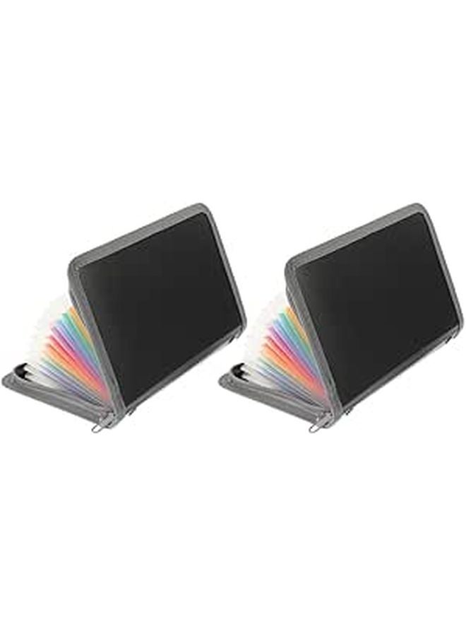 A6 Mini Accordion File Folder With Zipper Expandable Receipt Organizer For Business Travel - Image 1