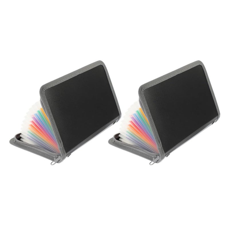 A6 Mini Accordion File Folder With Zipper Expandable Receipt Organizer For Business Travel - Image 2