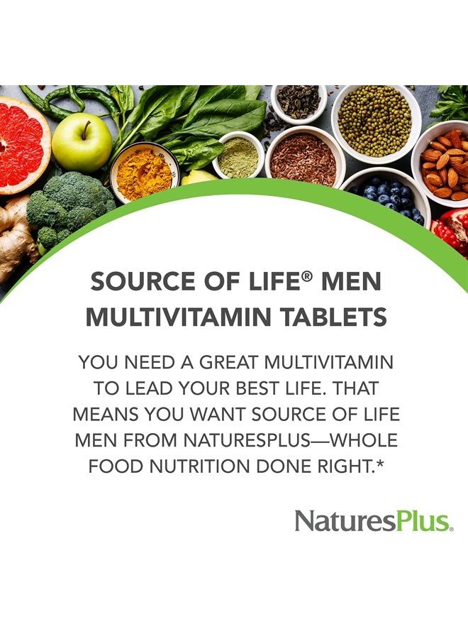 Nature's Plus NaturesPlus Source of Life Men Multivitamin - 60 Vegetarian Tablets - Whole Food Supplement - Natural Energy Production & Overall Wellbeing for Men - Gluten-Free - 30 Servings - Image 2