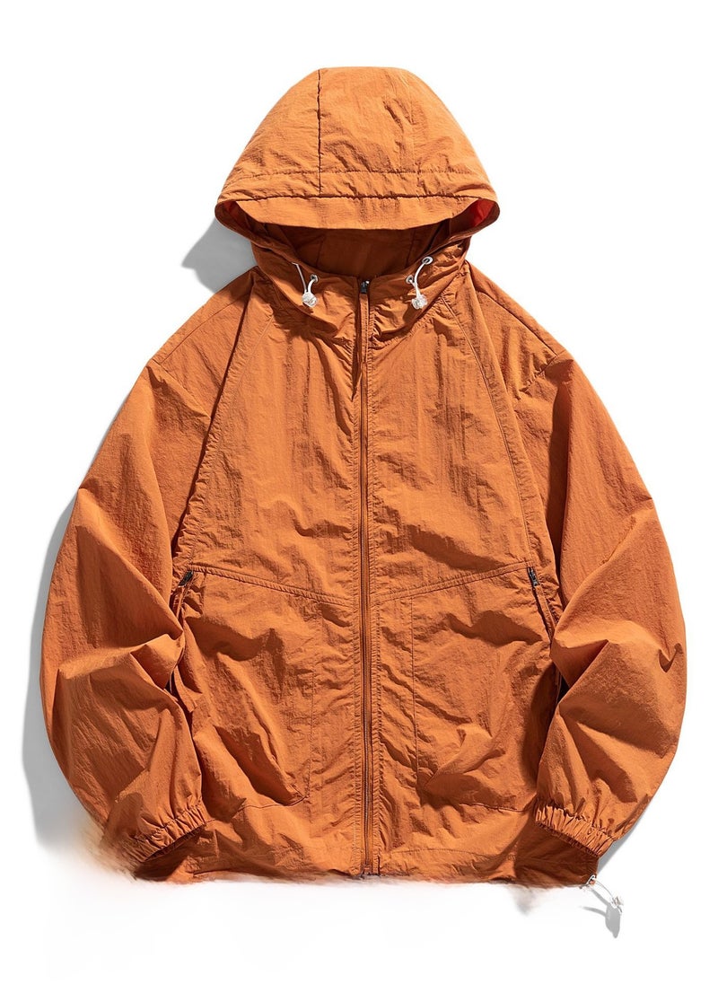 Generic Summer UV Protection Ice Silk Sunproof Skin Jackets for Men Orange 
