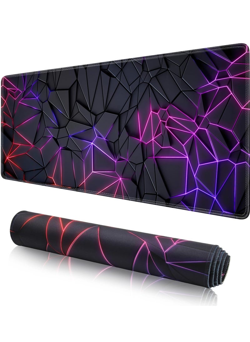 erorex Large Mouse Pad Extended Gaming Mouse Pad Non-Slip Rubber Base Mouse pad Office Desk Mat Desk Pad Smooth Cloth Surface Keyboard Mouse Pads for Computers (800 * 300 * 3mm),3D - Image 1