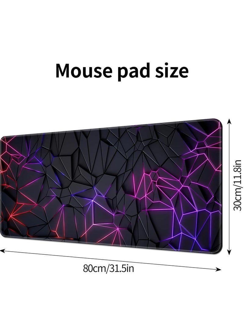 erorex Large Mouse Pad Extended Gaming Mouse Pad Non-Slip Rubber Base Mouse pad Office Desk Mat Desk Pad Smooth Cloth Surface Keyboard Mouse Pads for Computers (800 * 300 * 3mm),3D - Image 3