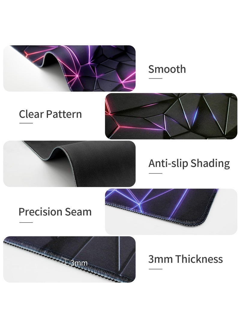 erorex Large Mouse Pad Extended Gaming Mouse Pad Non-Slip Rubber Base Mouse pad Office Desk Mat Desk Pad Smooth Cloth Surface Keyboard Mouse Pads for Computers (800 * 300 * 3mm),3D - Image 4