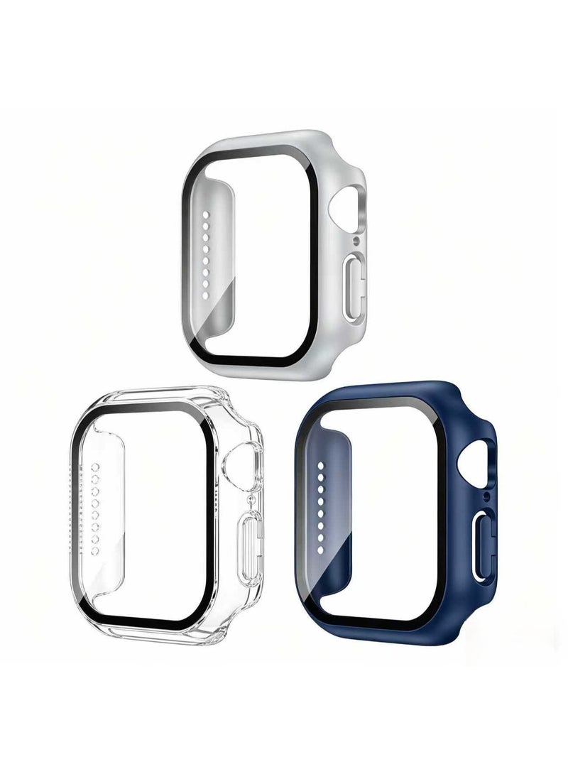 حالة واقية متوافقة مع Apple Watch SE 3/SE 2/SE 44mm مع غشاء حماية شاشة مقاوم للخدش لسلسلة iWatch 6/5/4 44mm مع حماية كاملة من PC الصلب وغطاء شاشة عالي الدقة حساس للمس - Image 1