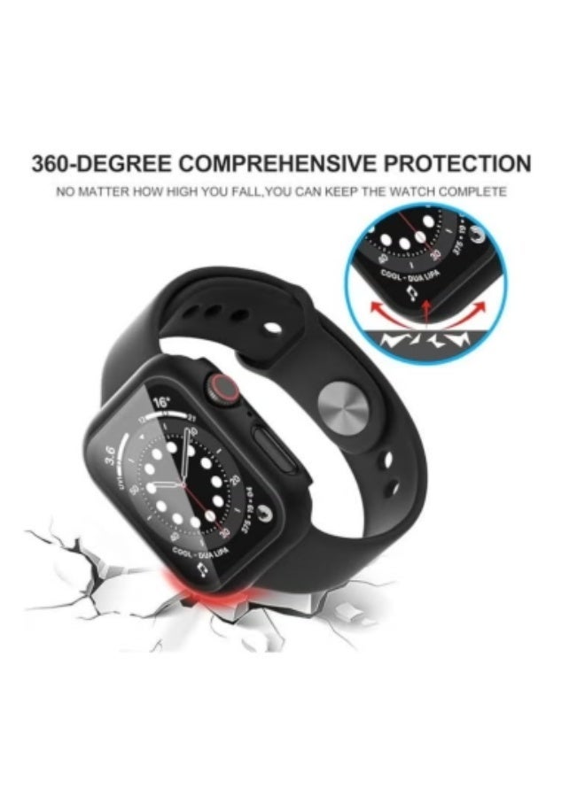 حالة واقية متوافقة مع Apple Watch SE 3/SE 2/SE 44mm مع غشاء حماية شاشة مقاوم للخدش لسلسلة iWatch 6/5/4 44mm مع حماية كاملة من PC الصلب وغطاء شاشة عالي الدقة حساس للمس - Image 4