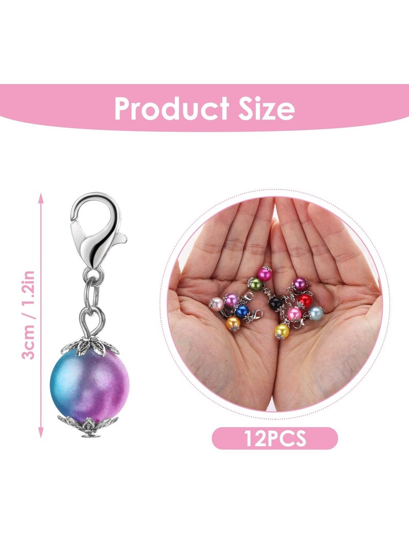 12Pcs Stitch Markers with Lobster Clasp, Beads Stitch Markers Knitting Accessories Knitting Crochet Tools for DIY Handmade Bracelet, Necklace, Zipper Tab  - Image 2