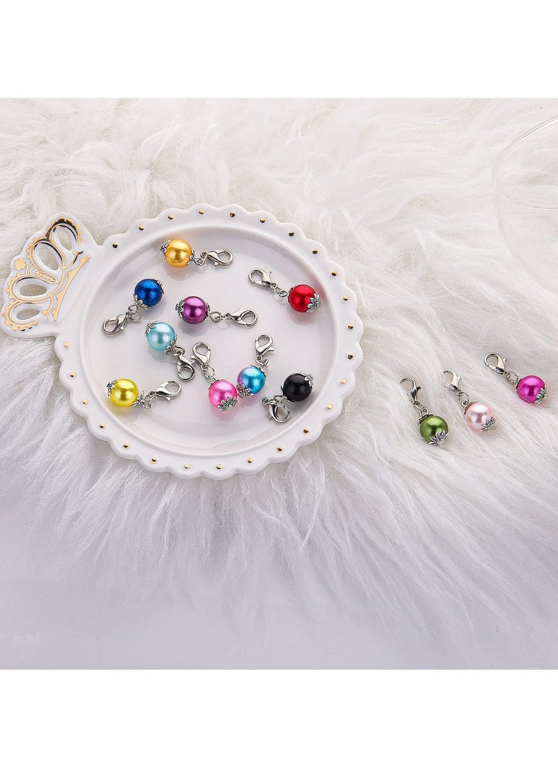 12Pcs Stitch Markers with Lobster Clasp, Beads Stitch Markers Knitting Accessories Knitting Crochet Tools for DIY Handmade Bracelet, Necklace, Zipper Tab  - Image 3