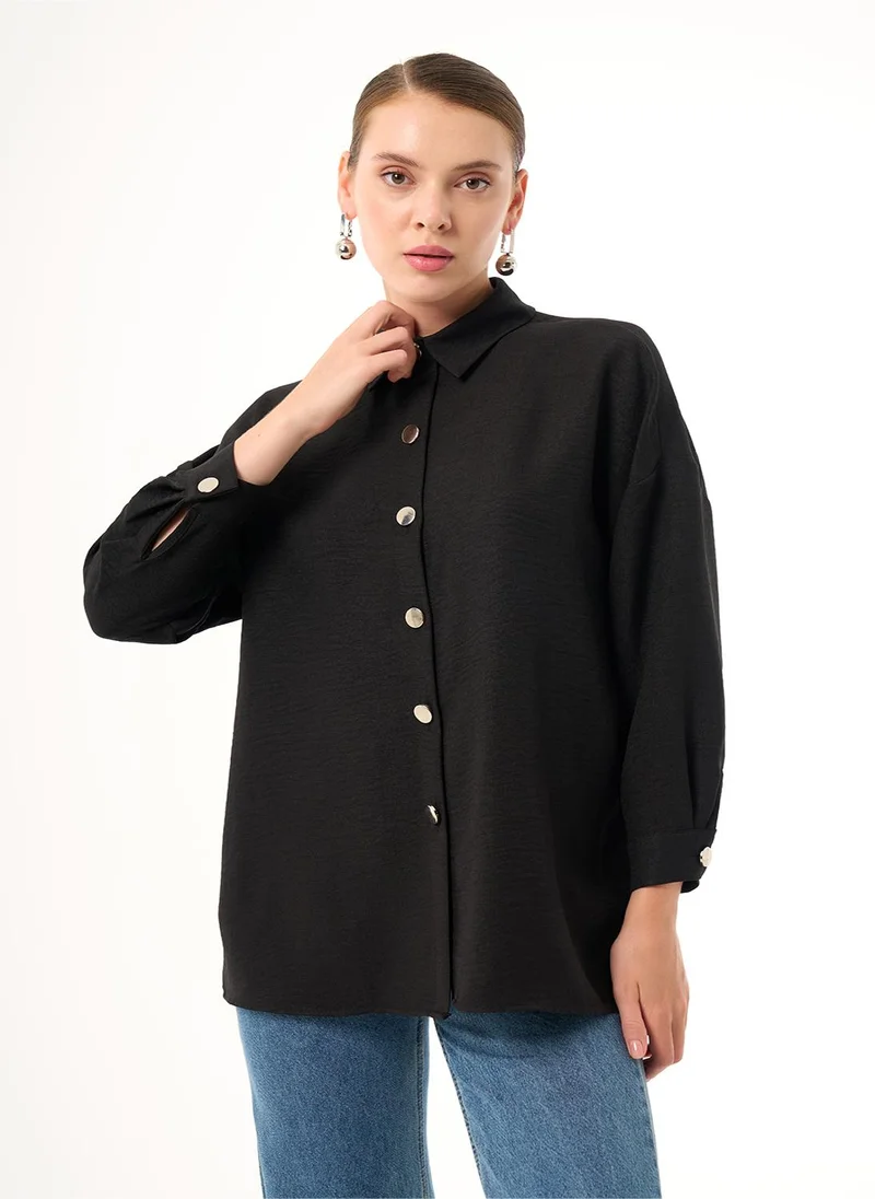 MIZALLE Linen Textured Over Tunic