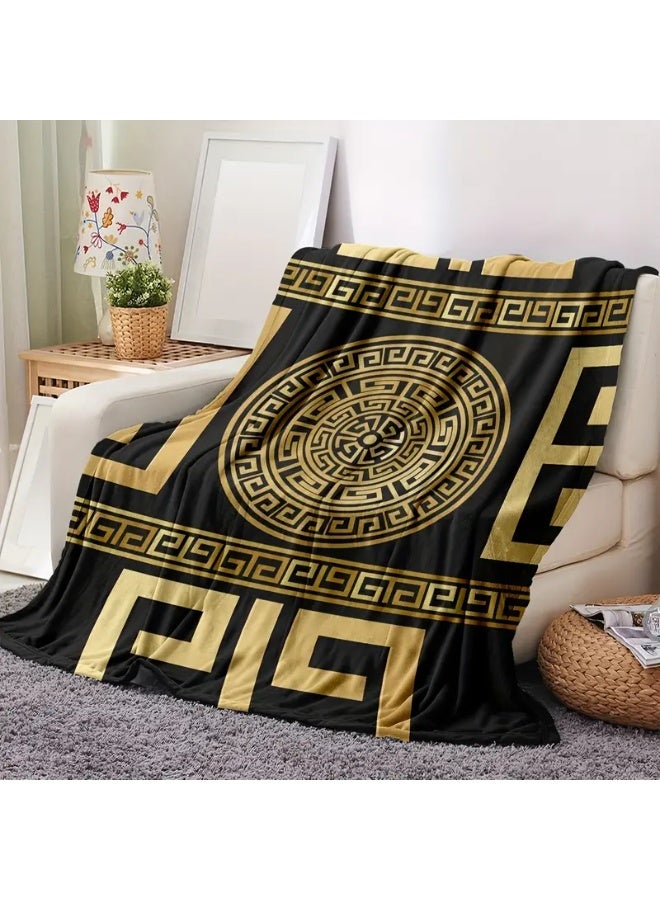بطانية صوف بنقشة المفتاح اليوناني - Image 3