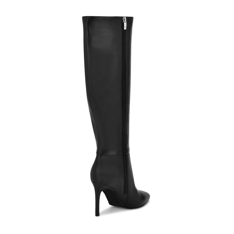 Easyfox Black Knee High Boots for Women Pointed Toe Tall Boots Stiletto High Heel Long Fall Boots Size 8.5 - Image 4