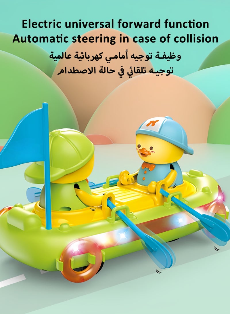 Baby Music Toys Baby Toddler Duck Boat Toys with Music and LED Light Up with Automatically Avoid Obstacles,Infant Sensory Tummy time Toys Learning to Crawl Walking Toddler Gifts - Image 5