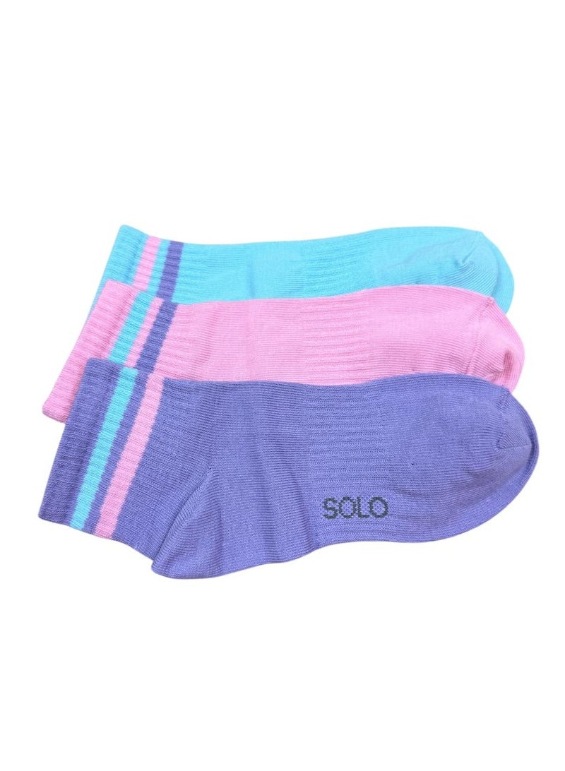 Solo Solo women Trendy Ankle Pack of 3 Socks  - Image 2